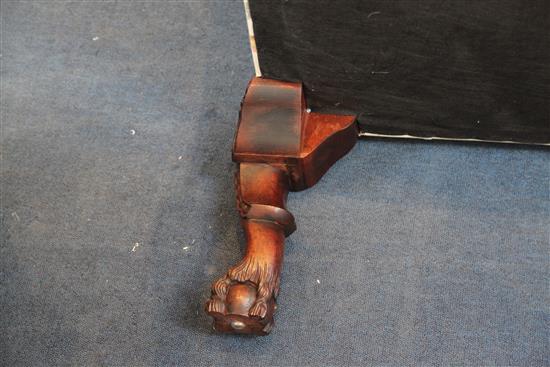 A Georgian style mahogany hump back settee, W.7ft D.3ft H.3ft 5in.